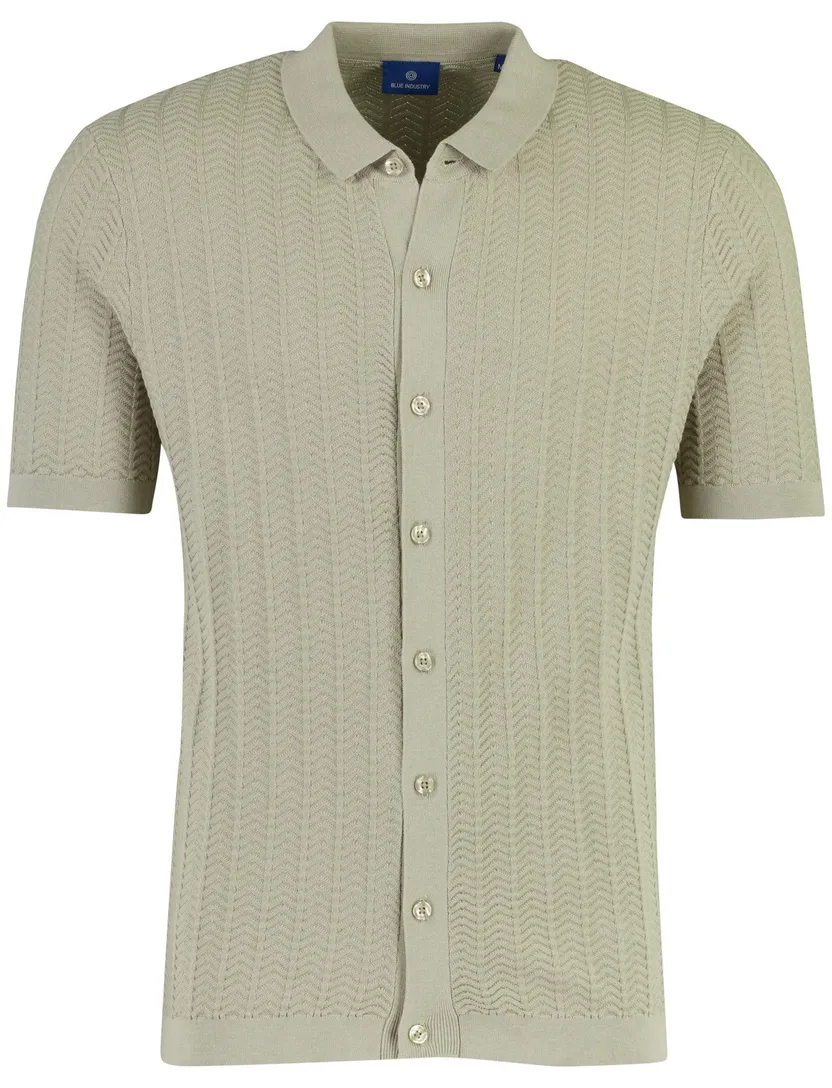 Polo korte mouw Blue Industry beige textuur