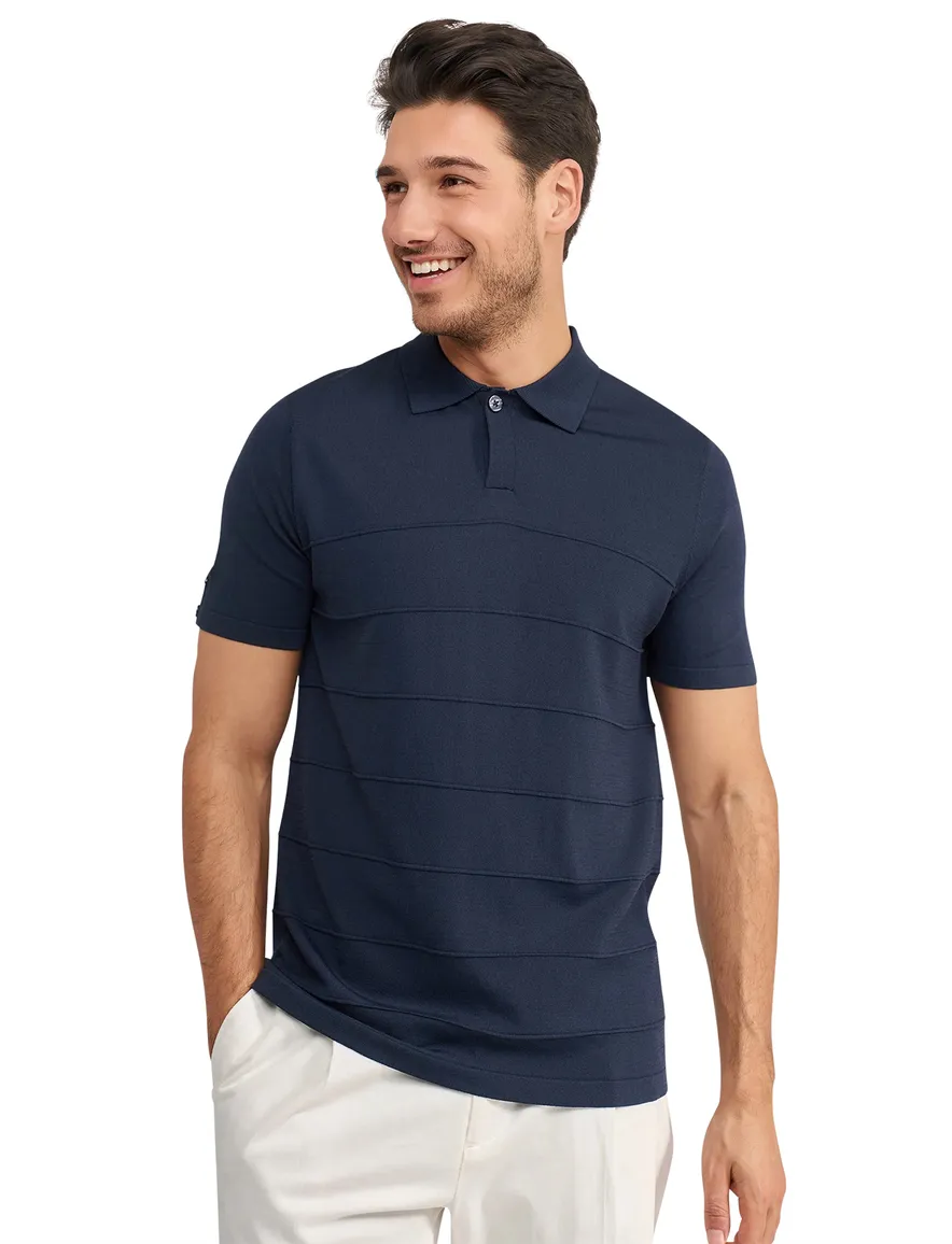 Blue Industry poloshirt korte mouw donkerblauw