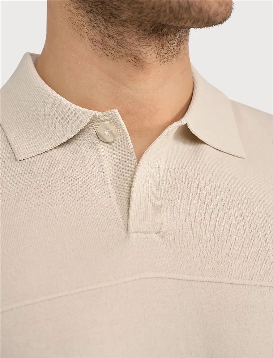 Poloshirt korte mouw effen creme Blue Industry
