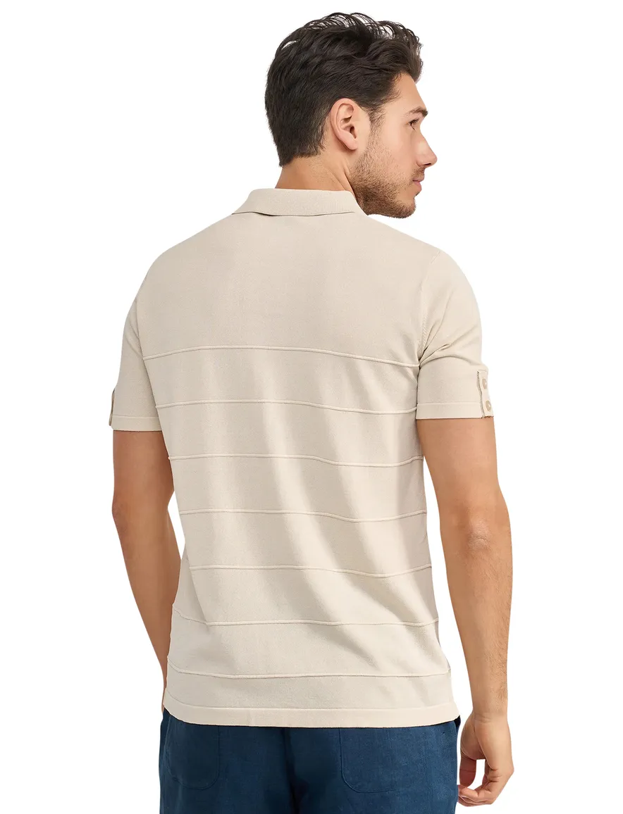 Poloshirt korte mouw effen creme Blue Industry