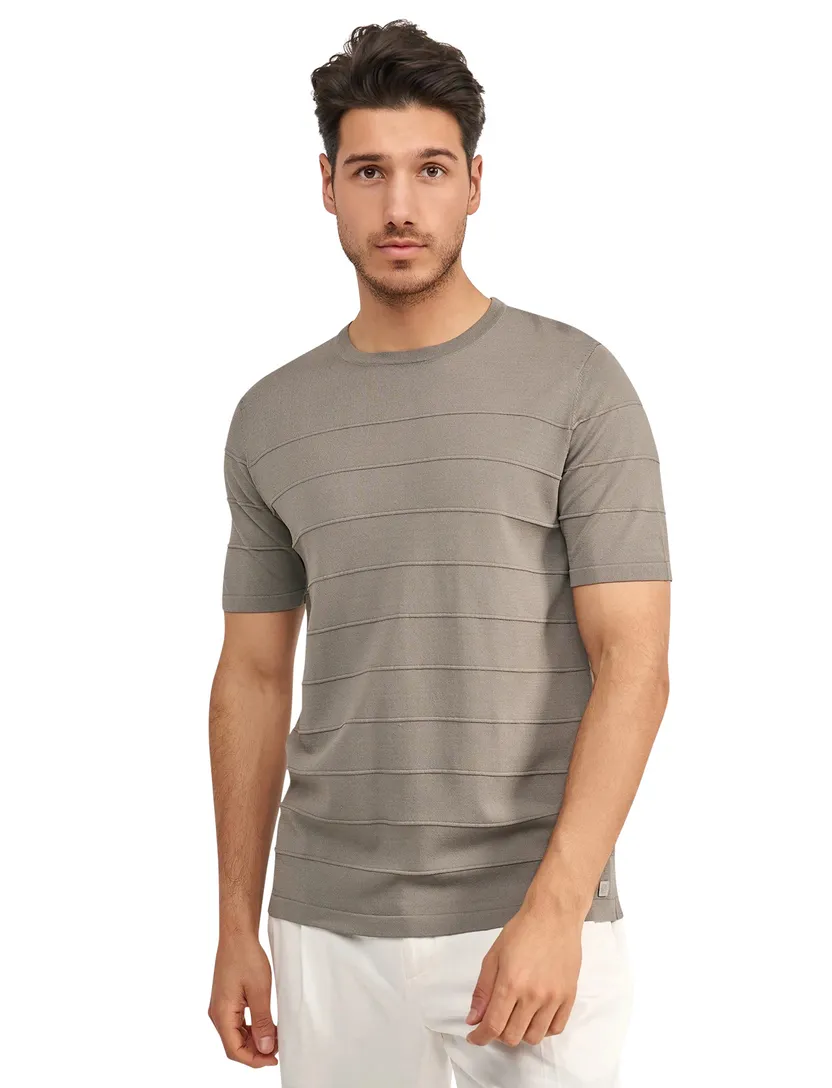 T-Shirt Blue Industry ronde hals khaki