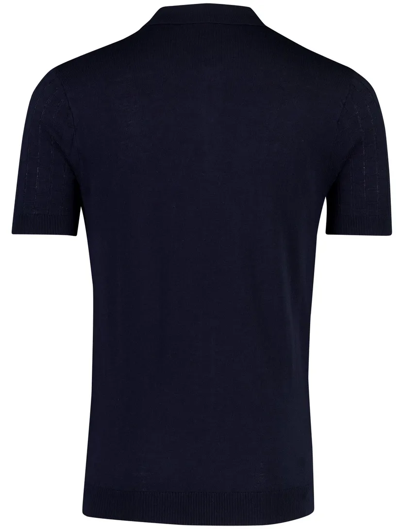 Polo korte mouw Blue Industry donkerblauw met boord