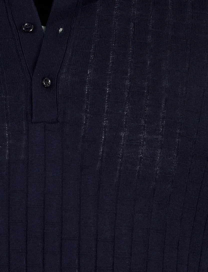 Polo korte mouw Blue Industry donkerblauw met boord