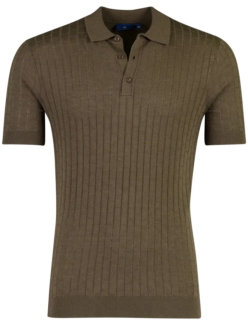 Polo korte mouw Blue Industry bruin met boord