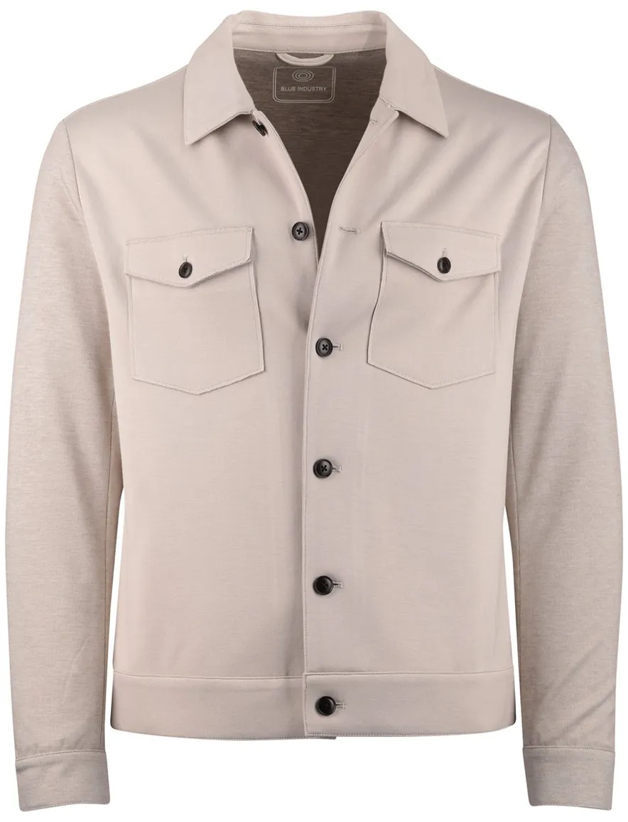 Overshirt Blue Industry dubbele borstzak beige
