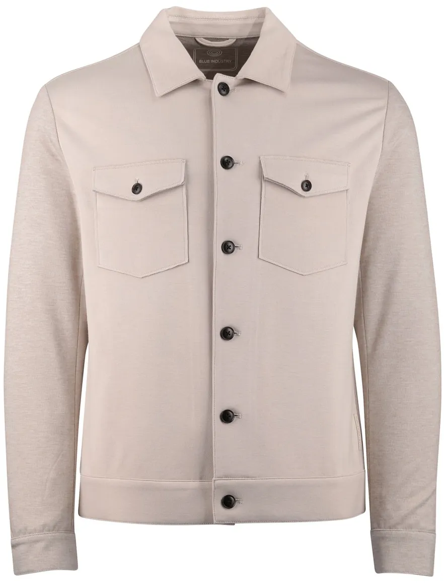 Overshirt Blue Industry dubbele borstzak beige