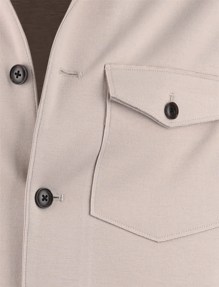 Overshirt Blue Industry dubbele borstzak beige