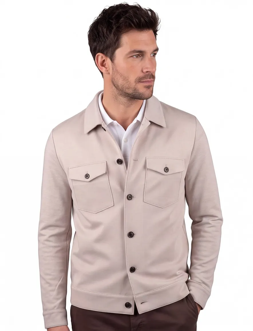 Blue Industry overshirt camel borstzakken
