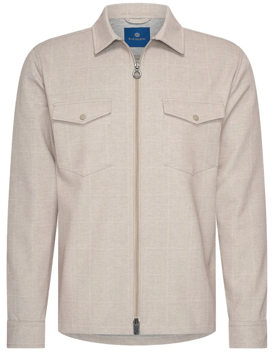 Blue Industry overshirt zand ruitje
