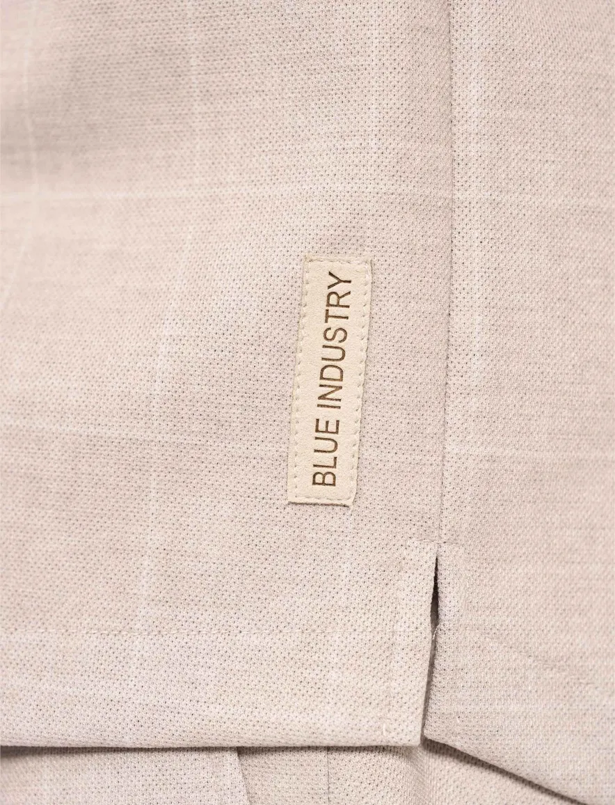 Blue Industry overshirt zand ruitje