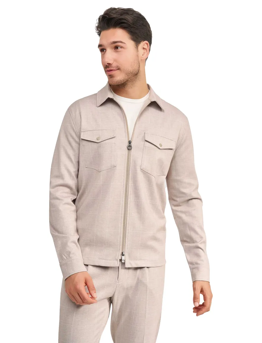 Blue Industry overshirt zand ruitje