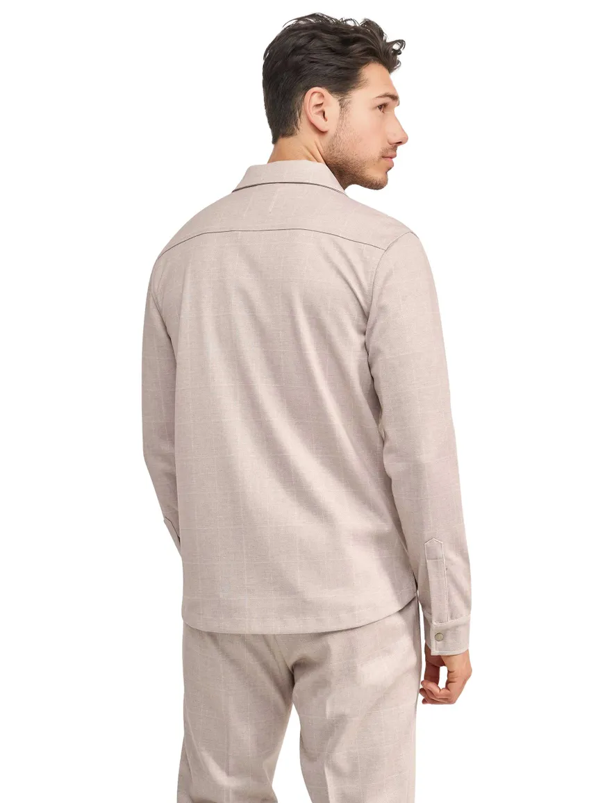 Blue Industry overshirt zand ruitje