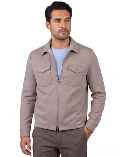 Blue Industry Beige overshirt Blue Industry normale fit rits