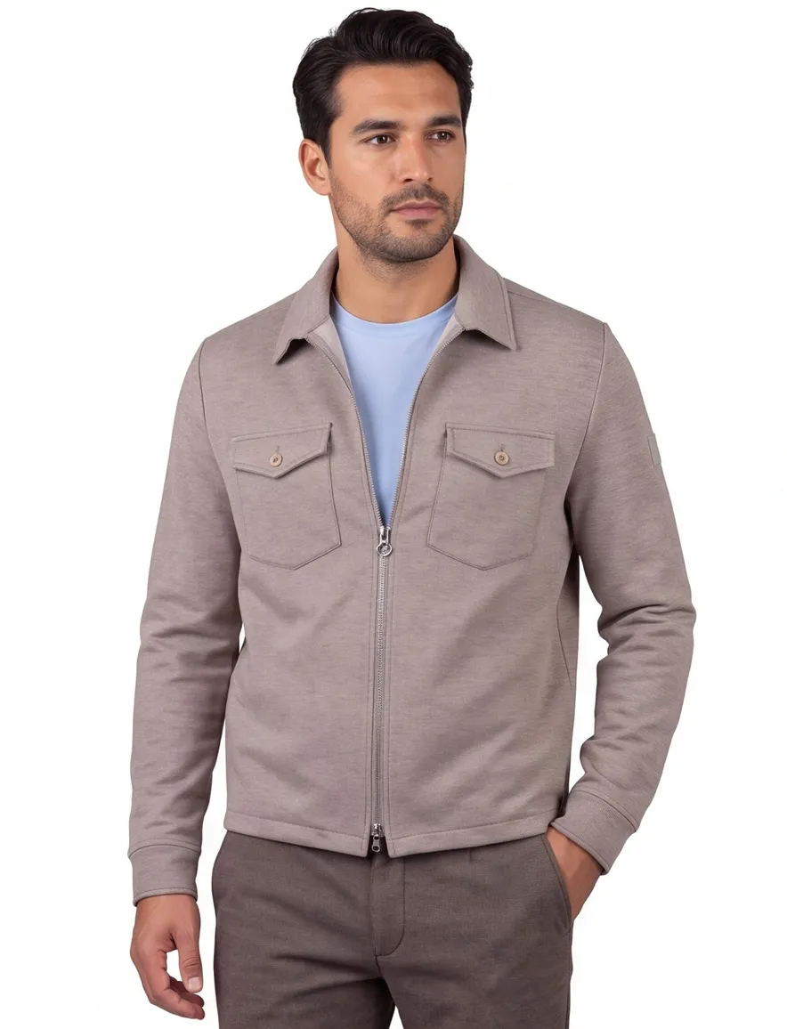 Beige overshirt Blue Industry normale fit rits