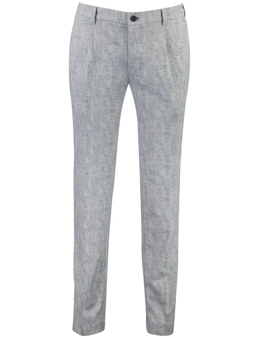 Chino Blue Industry blauw gemeleerd slim fit