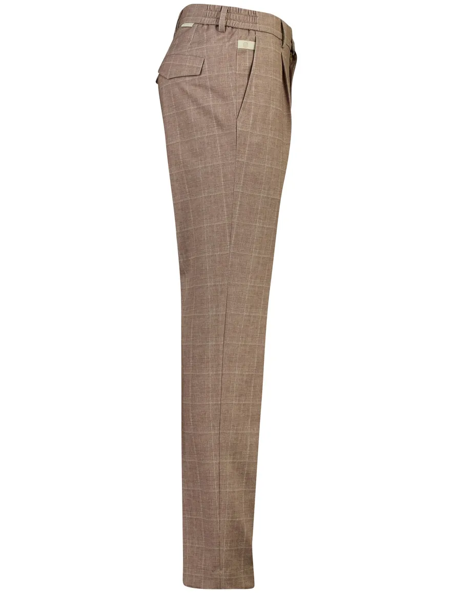 Blue Industry chino geruit bruin Steven