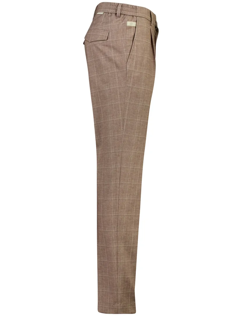 Pantalon Blue Industry roze geruit bandplooi