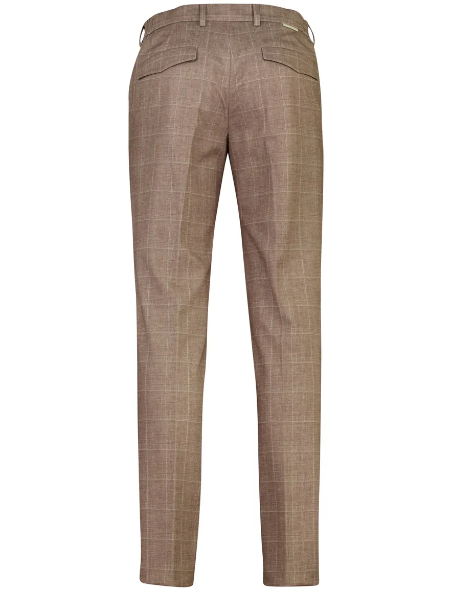 Blue Industry chino geruit bruin Steven