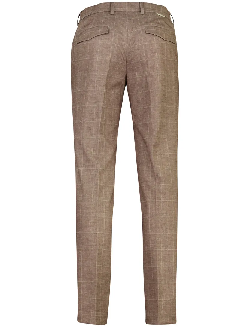 Pantalon Blue Industry roze geruit bandplooi