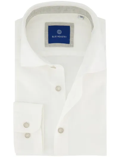 Blue Industry Blue Industry overhemd creme linnen katoen