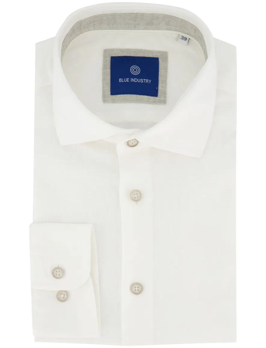 Blue Industry overhemd creme effen