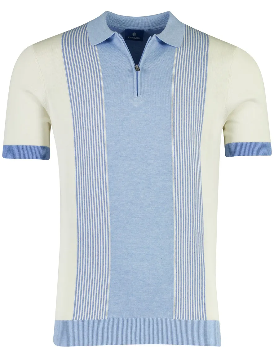 Blue Industry polo lichtblauw met rits