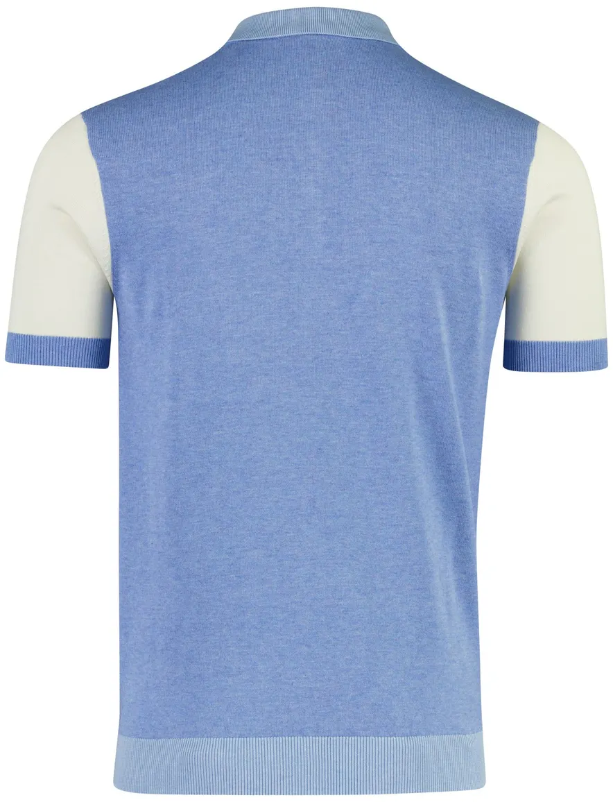 Blue Industry polo met rits lichtblauw
