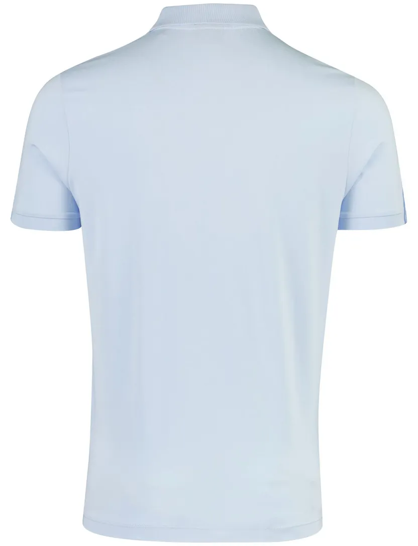 Polo korte mouw Blue Industry effen lichtblauw v-hals