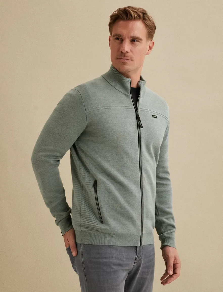 Vanguard Vest groen katoen modal gebreid