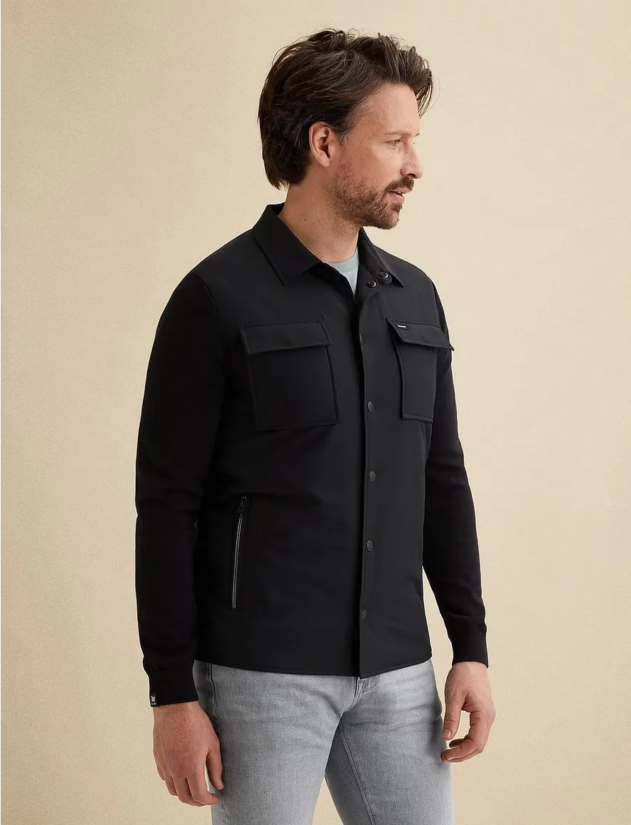 Vanguard donkerblauw overshirt effen borstzakken