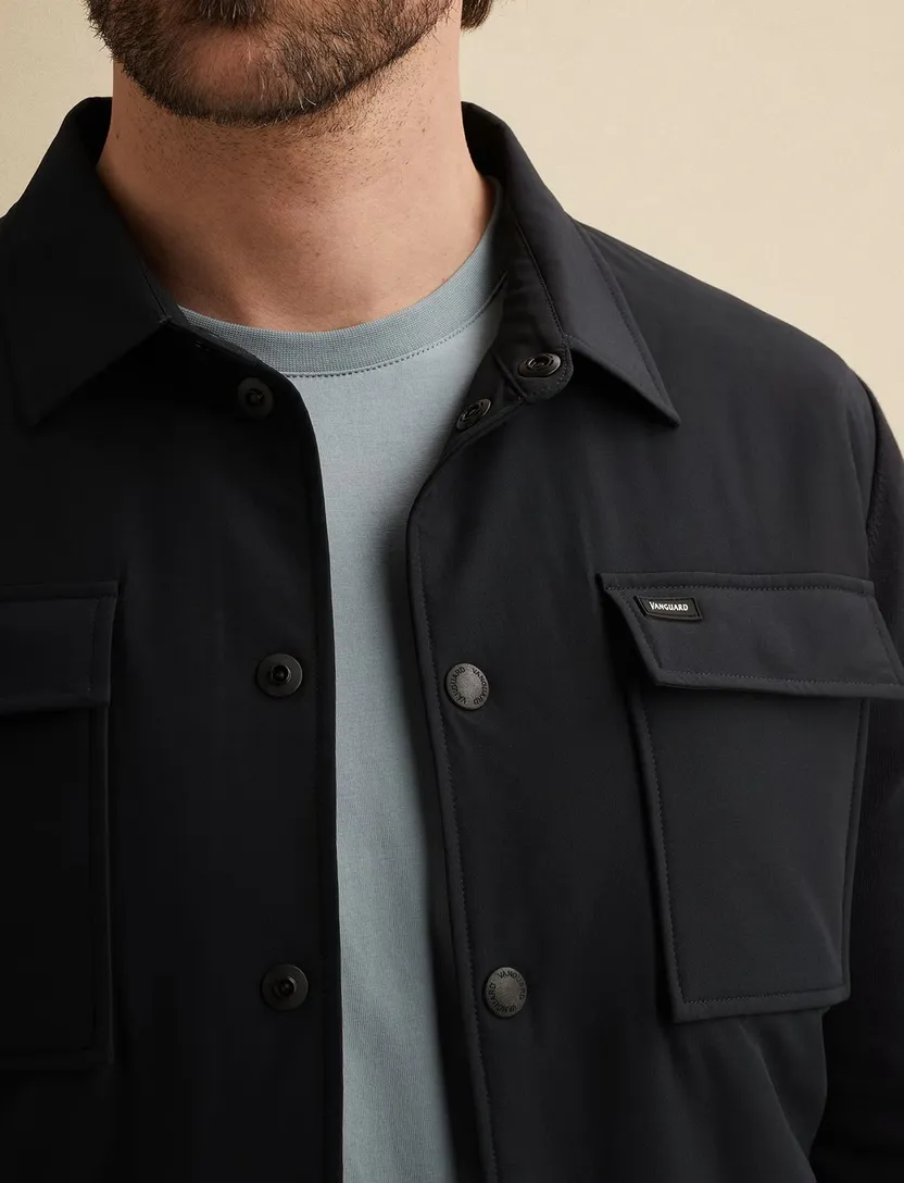 Navy overshirt Vanguard dubbele borstzak normale fit