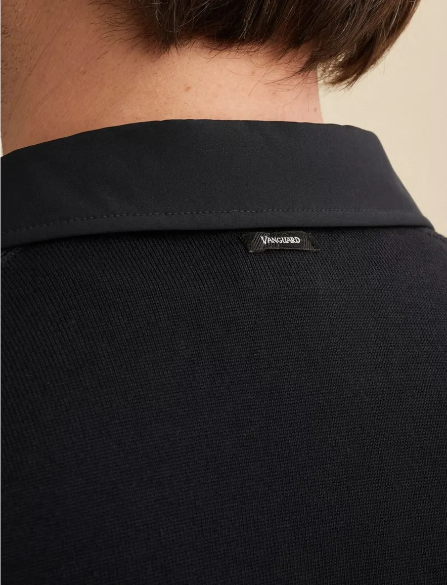 Vanguard donkerblauw overshirt effen borstzakken