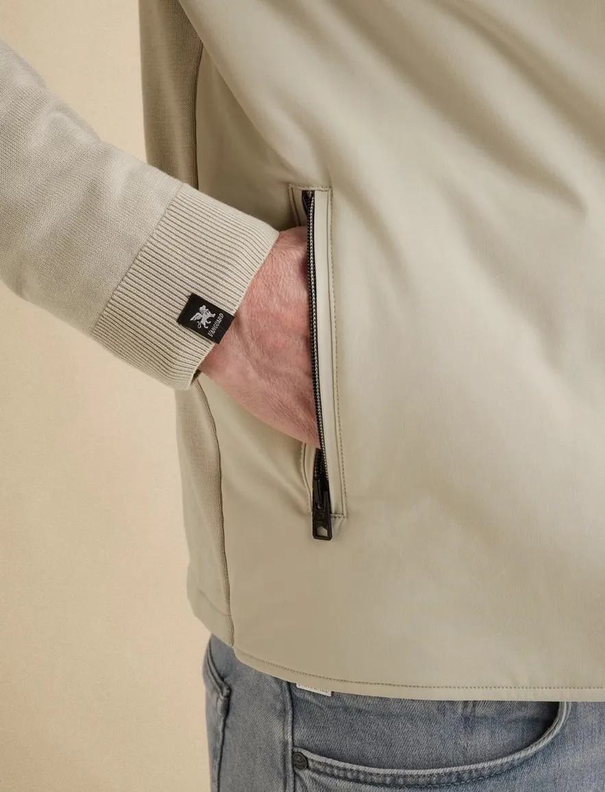 Vanguard overshirt normale fit beige effen