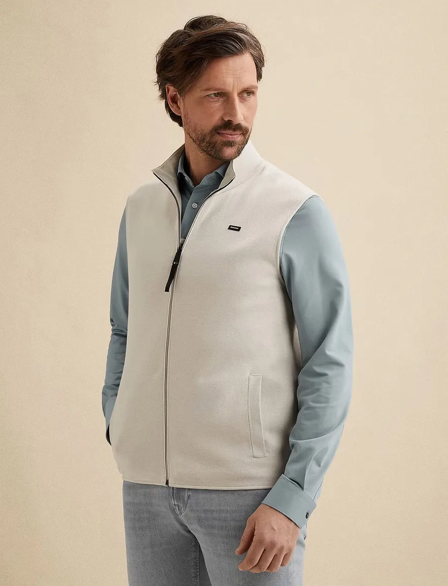 Vanguard Bodywarmer beige reversible gebreid