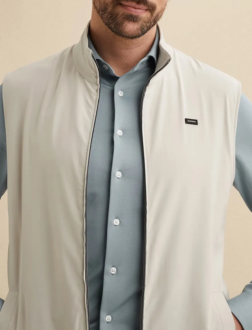 Vanguard Bodywarmer beige reversible gebreid
