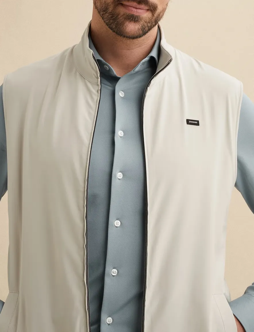 Vanguard Bodywarmer creme reversible gebreid