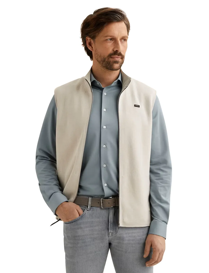 Vanguard Bodywarmer beige reversible gebreid