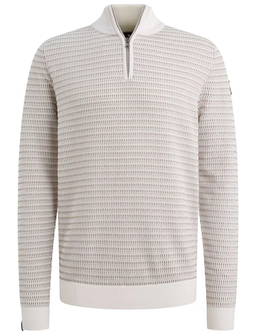Vanguard trui half zip beige met structuur