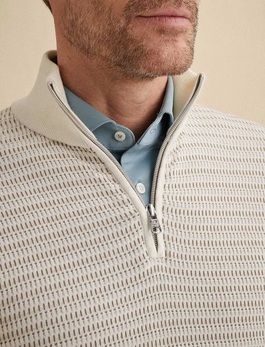 Vanguard Half zip gebroken wit