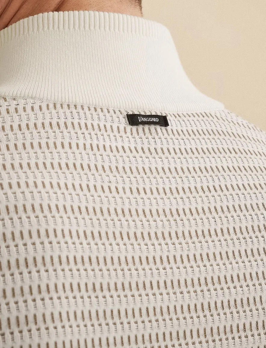 Vanguard Half zip gebroken wit