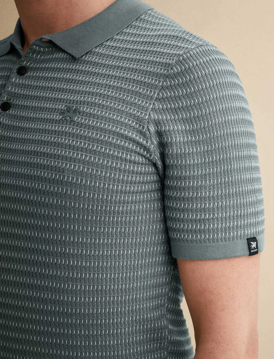 Vanguard turquoise poloshirt normale fit gebreid
