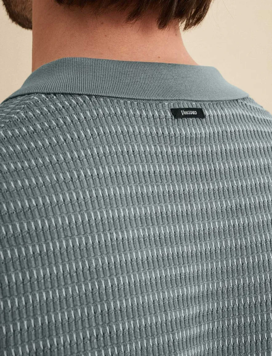 Vanguard turquoise poloshirt normale fit gebreid