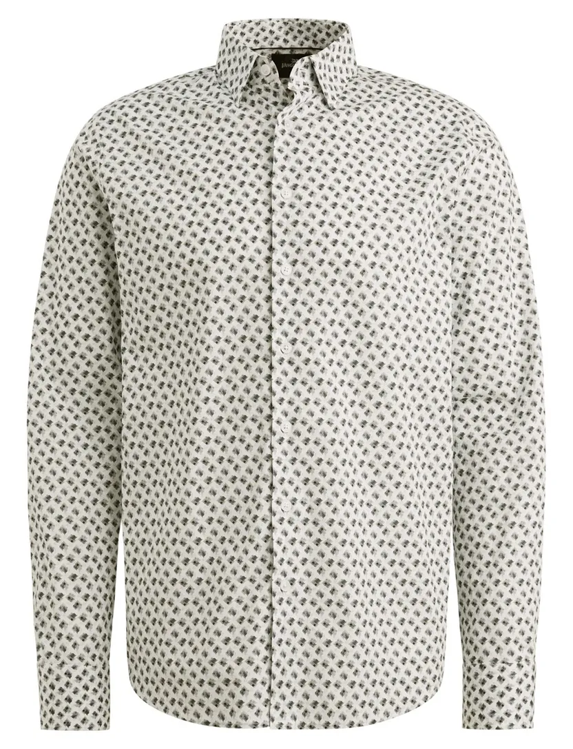 Overhemd Vanguard groen geprint semi-wide spread boord