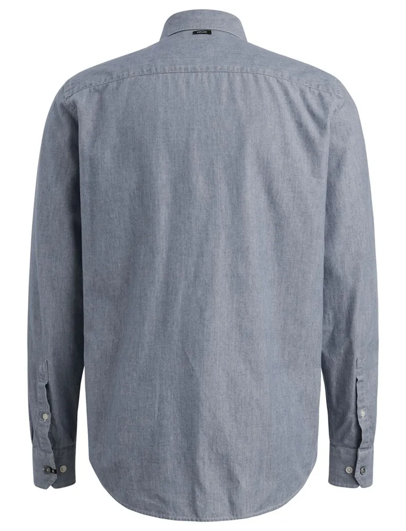 Donkerblauw overhemd Vanguard semi-wide collar