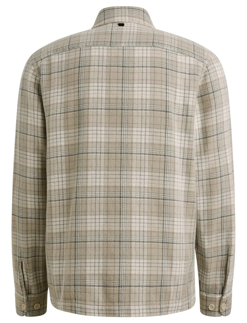 Geruit Vanguard overshirt beige normale fit