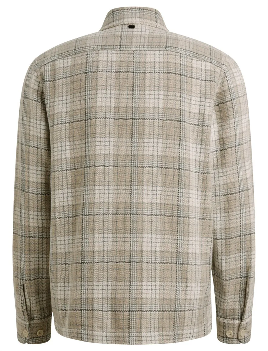 Vanguard overshirt beige dubbele borstzak geruit