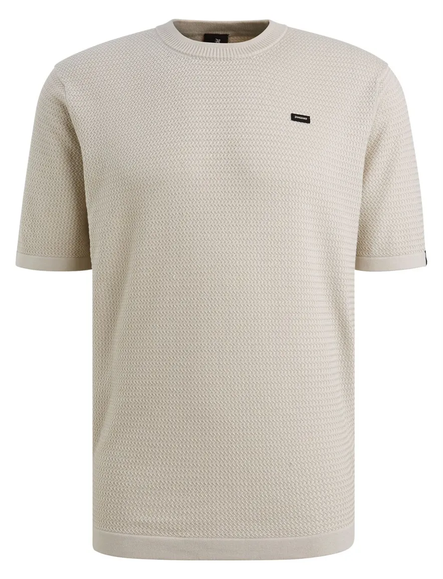 Vanguard T-shirt blauw structuur