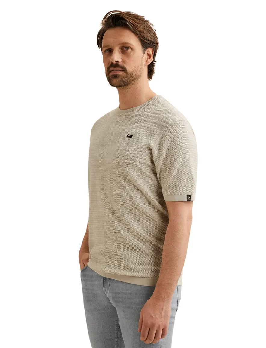 Vanguard T-shirt blauw structuur