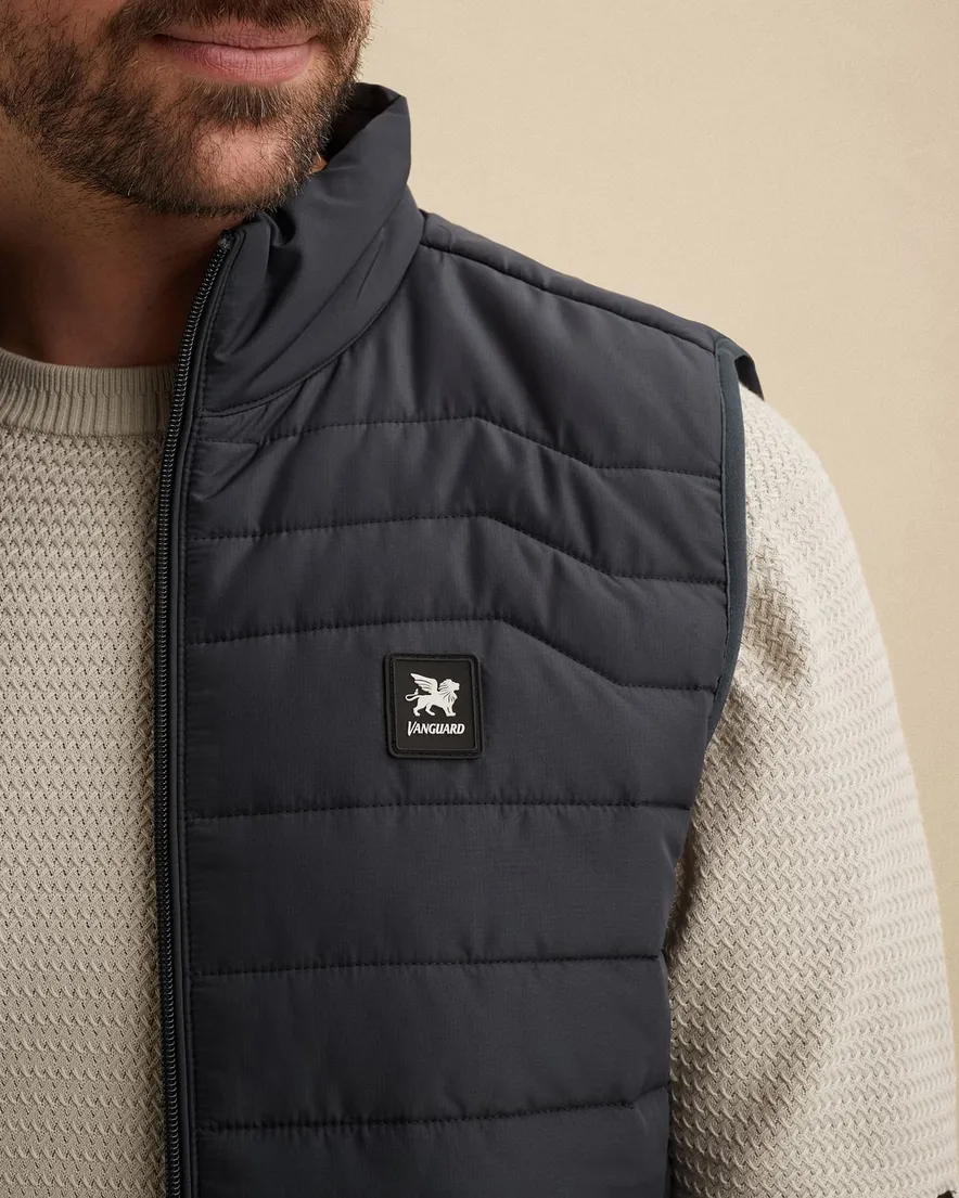 Vanguard bodywarmer donkerblauw effen gewatteerd