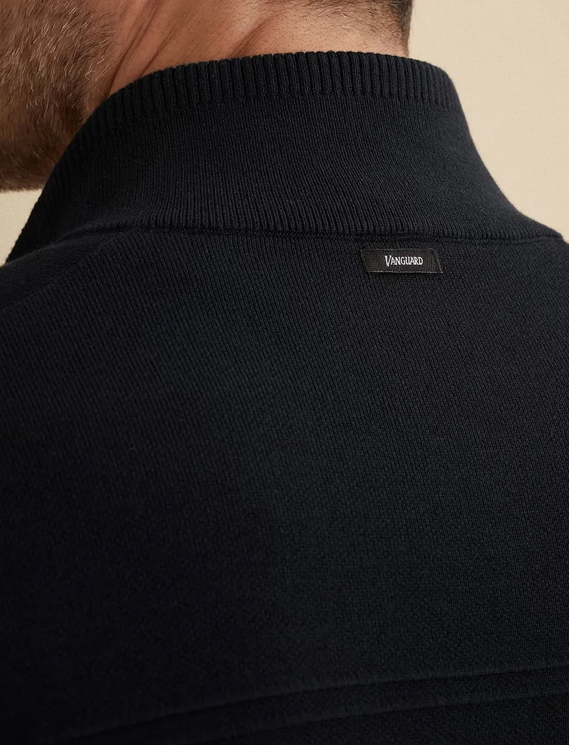 Vanguard Vest donkerblauw katoen modal gebreid